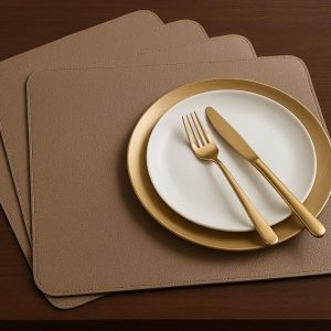Faux Leather Placemats Set of 4 Luxury Dining Table Accessories