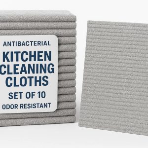 Antibacterial Kitchen Cleaning Cloths Set of 10 Odor Resistant