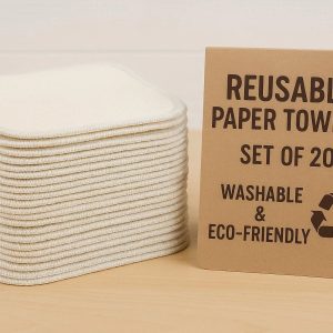 Reusable Paper Towels Set of 20 Washable and Eco Friendly