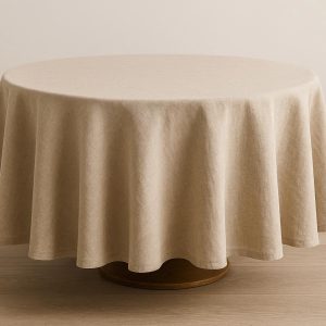 Cotton Linen Tablecloth for Round Tables Elegant and Breathable